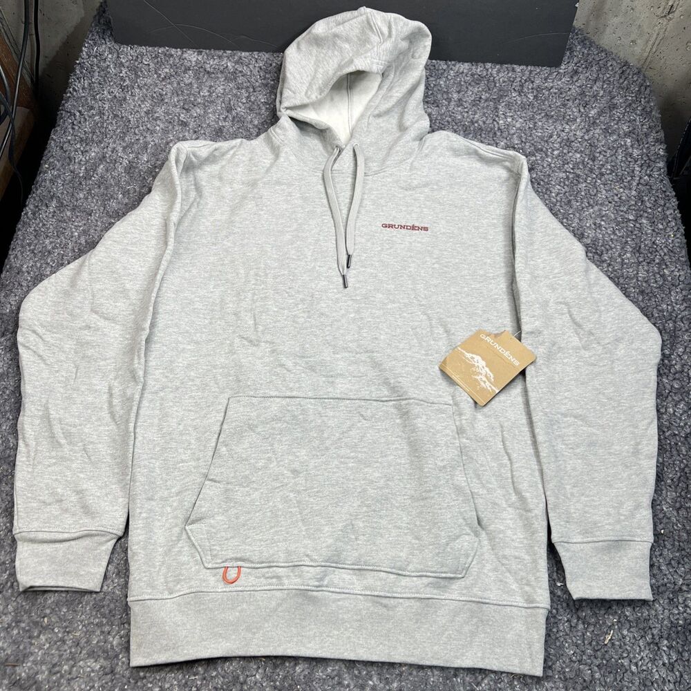 Grundens Men's Displacement DWR Octo-Trout Hoodie - Athletic Heather Large - NEW